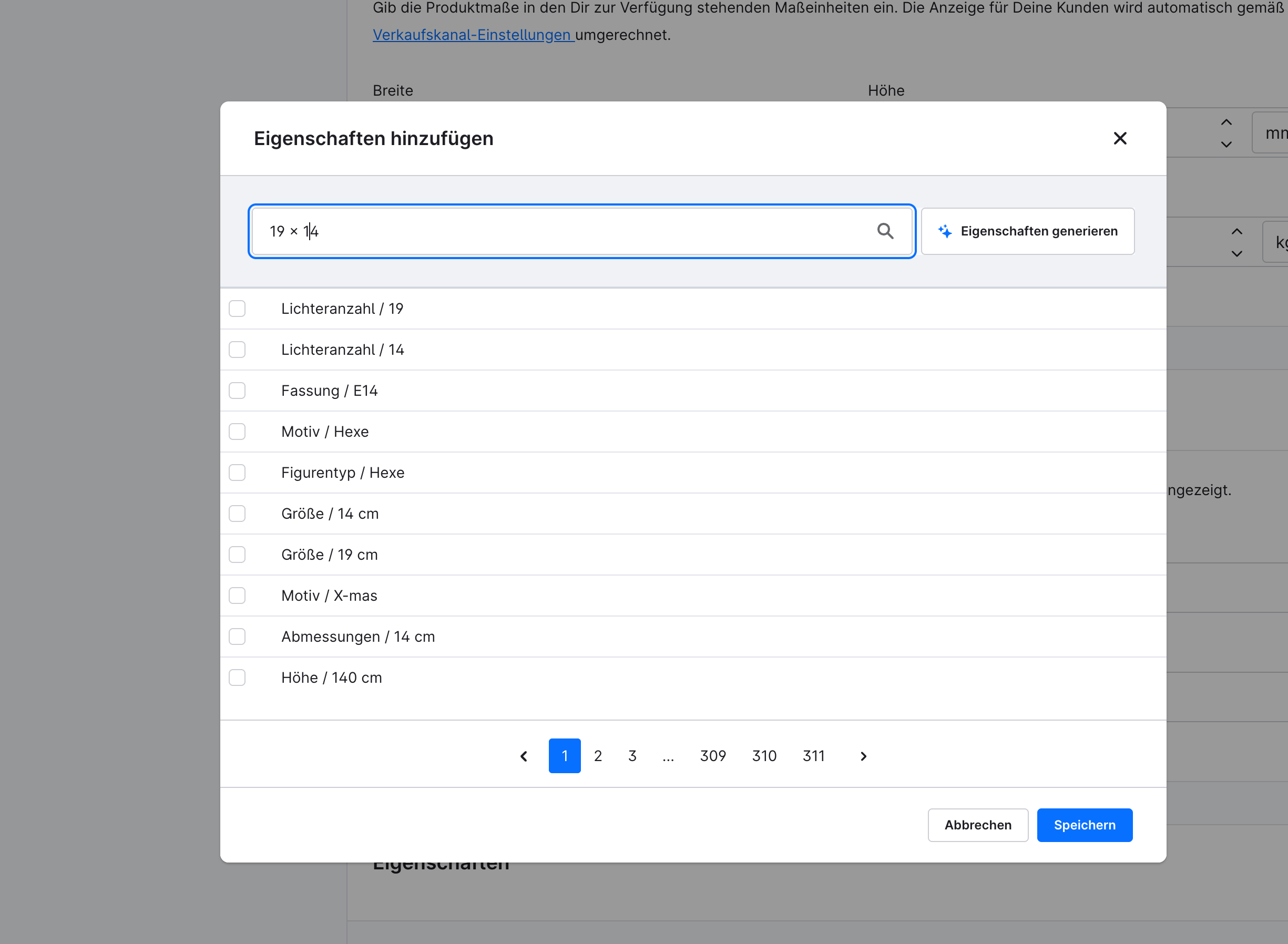 Ohne Plugin: Suche nach 19 × 14 mit 311 Ergebnisseiten